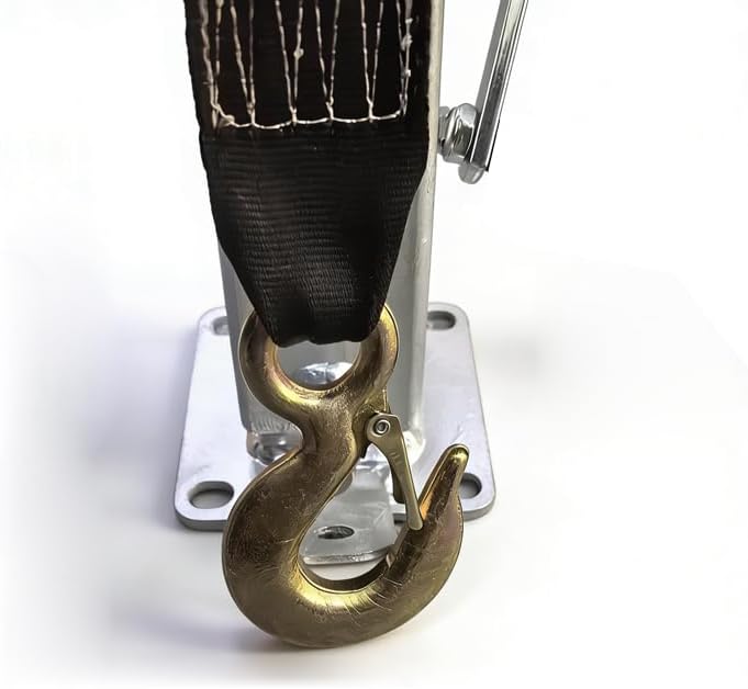 Boat Trailer Winch Post with 1200LB Winch, Adjustable Winch Stand for 3"x4" Drawbar, Foldable Roller & U-Bolt Mount, Fits Jet Ski, Fishing Boat