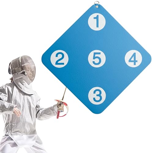KH866 Fencing Target Wall-Mounted Training Equipment with Five Bullseye Scoring Zones for Saber, Foil, and Epee Self-Training Home Practice Skill Improvement Tool