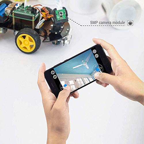 UCTRONICS Robot Car Kit for Raspberry Pi - Real Time Image and Video, Line Tracking, Obstacle Avoidance with Camera Module, Line Follower, Ultrasonic Sensor and App Control