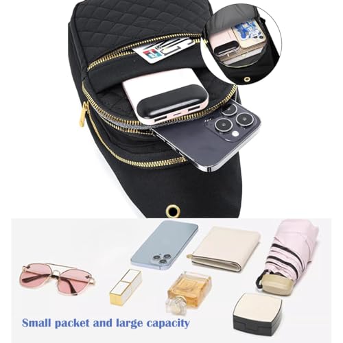 Mochila bandolera pequeña para senderismo y viaje negra miniatura 6