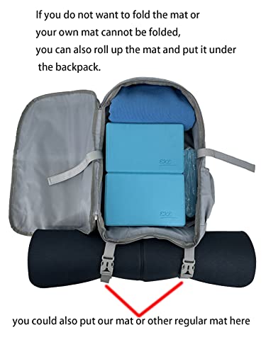 Eke Yoga Starter Set: 2 Colors Yoga Mat+Yoga/Sport Backpack+Yoga Blocks+Straps All Yoga Supplies In One Special Backpack Yoga Kit Gifts For Women (Tpe 6Mm Blue+Orange Foldable Mat + Eva Blue Blocks) #TOP5