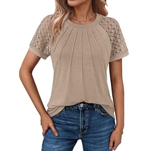 AUTOMET Womens Summer Tops Spring Shirts Trendy Vacation Outfits Short Sleeve Business Tshirts Fashion Casual Blouses