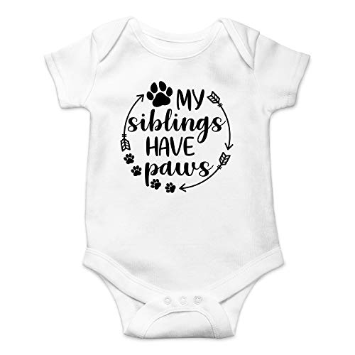 Image of My Siblings Have Paws - Funny Baby Essentials Bodysuit - Baby Boy Clothes Newborn Girl Outfits