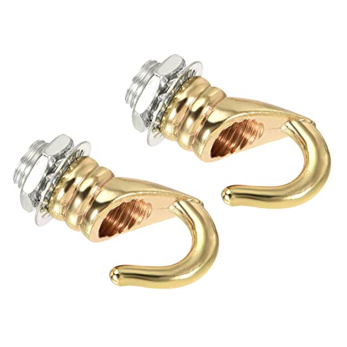 Image of YOKIVE 2 Pcs Alloy M10 Ceiling Hook, Electroplate Pendant Fixtures Hanger | Hanging Chandelier Light, Great for Home (Champagne Gold, 0.91x1.22-Inch)
