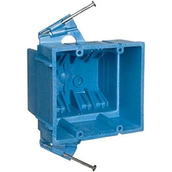 Carlon BH235A Switch/Outlet Box, New Work, 2 Gang, 3-7/8-Inch Length by 4-1/8-Inch Width by 3-1/2-Inch Depth, Blue