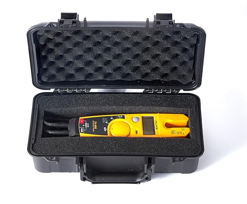 Image of Waterproof & Shockproof Hard Carrying Case | Compatible with Fluke T5-600 /T5-1000 /T6-600 /T6-1000 /T6-1000 PRO Electrical Voltage, Continuity & Current Testers | Portable & Durable