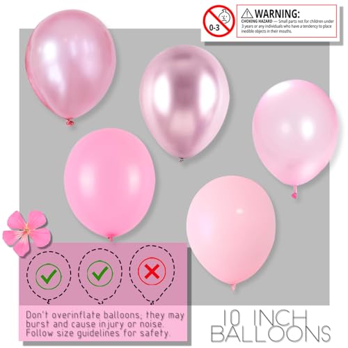 Image of Balloon Stand Kit for Floor Set of 2,Pink Pearl Metallic 10inch Balloon Arch Column,Balloon Tower with Bases for Floor,Table Backdrop Decoration for Princess Party Baby Shower Birthday Graduation