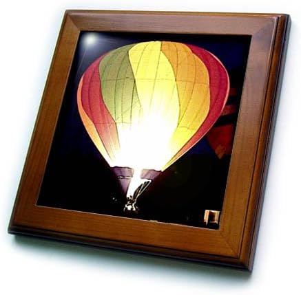 3dRose ft_622_1 Colorful Air Balloon Framed Tile, 8 by 8-Inch
