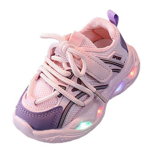 Toddler Light Up Sports Shoes Comfortable Lightweight Sneakers for Kids Boys Girls Lace-up Girls Shoes Size 5 Big Girls