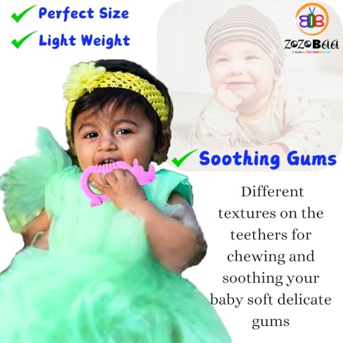 Image of Cute Rhino Shape Soft Silicone Teether for Baby Gums, Teething Toys for Babies, BPA Free, Pain-Relief, Non-Toxic, 100% Food Grade, Soothing & Smooth Edges Easy to Grasp Chewable- (Pack of 1)