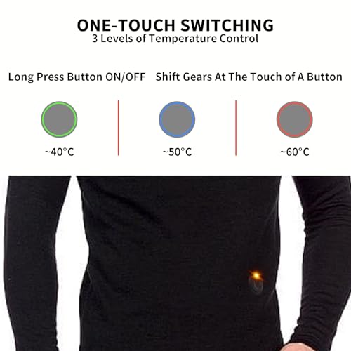 Electric Heated Underwear Set Fleece Lined Thermal Body Suit Men Winter Motorcycle Top Pants4