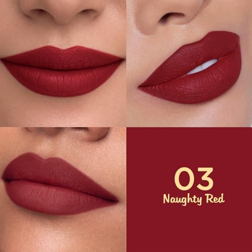 Image of Glam21 Lip Seduction Non- Transfer Crayon Lipstick up to 12 Hours Stay | Lightweight & Longlasting|Creamy Matte | Smudge Proof - 3.6gm|Naughty Red|03