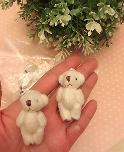 www.embellishmentworld.com 10pc Craft Mini Tiny Plush Teddy Bear Doll 4cm (H139-White) Ship Fast