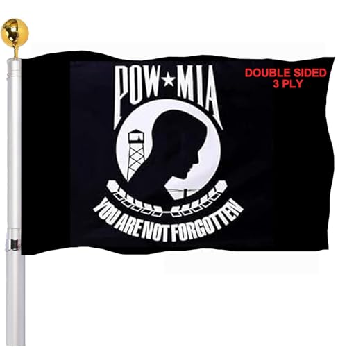 Pow Mia Flag 3x5 Outdoor Double Sided Heavy Duty 3 Ply Military Pow Veteran Flags Double Stitching For Home Company Indoor Outdoor Outside
