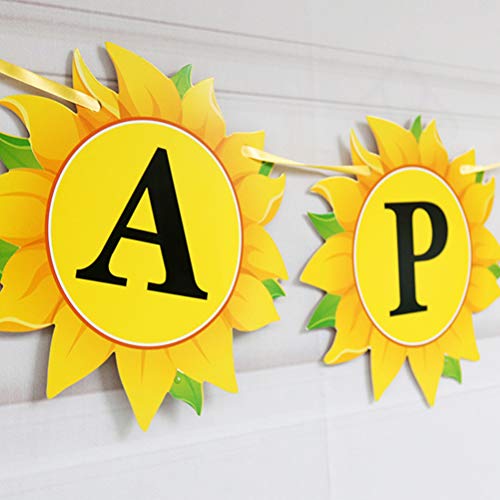 Sunflower Faixa de Feliz Aniversário Papel Criativo Garland para Crianças Adulto Aniversário Festa P