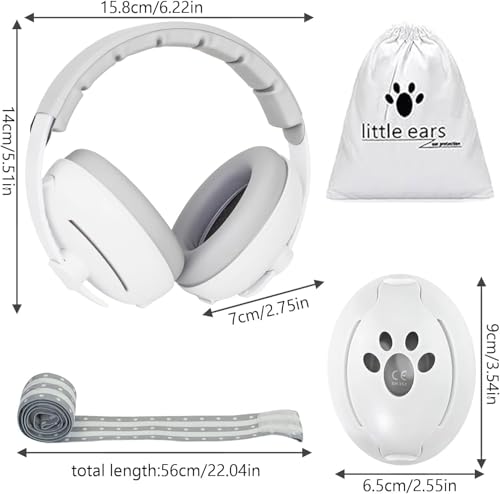 Image of Baby Bucket 2-in-1 Infant Noise Reduction Ear Muffs | Baby Ear Protector for Kids with 25dB Noise Cancellation | Adjustable Silicone Strap & Soft Snug Fit Earpads