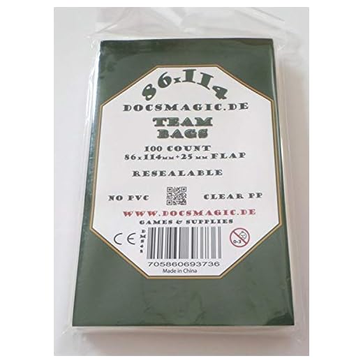 docsmagic.de 100 Team Bags - 86 x 114mm+25 mm Flap - Resealable
