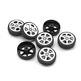 20 Pcs Toys Wheels 1.9x6.7x20mm Plastic Tire for 2mm Shaft DIY Model Toy RC Car