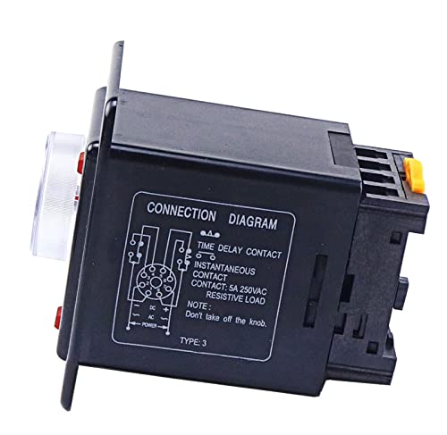 Fehauk Power On Delay Timer Time Relay 0-60 Minutes Panel Installation With Socket Base Ah2-Y Ac 220V (Size : Time And Voltage) #TOP1
