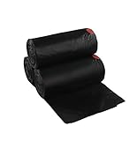 Begale 10 Gallon Drawstring Flat Bottom Trash Bags, Black, 110 Counts/3 Rolls