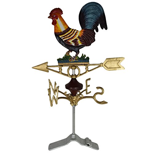AB Tools Cockerel Chicken Hen Weather Vane Vain Ridge Mount Gold House Roof Castiron