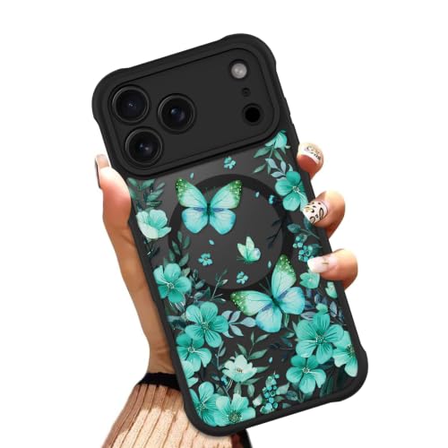 OOK Green Butterflies Floral Phone Case Made for iPhone 18 Pro 6.3 Inch