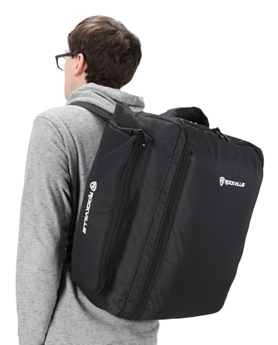 Image of Rockville RLBP8 Padded Backpack for 8 Par Lights Bag with Dividers+Handle+Straps