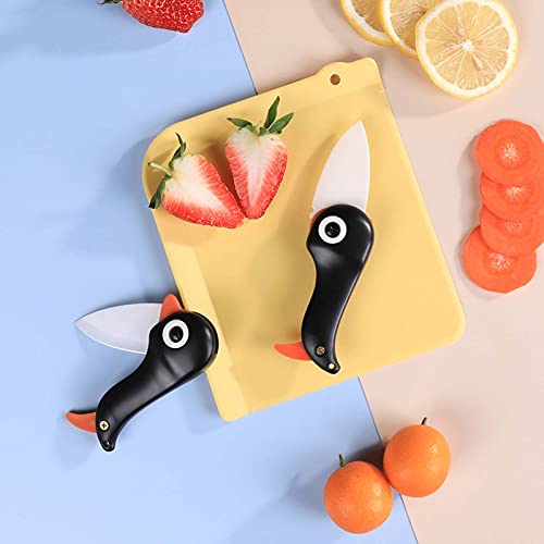 Atgrtree Ceramic Paring Knife, Penguin Shaped Pocket Folding Knife, Super Sharp Blade 2 Inch, Fruit Peeling Vegetable Cutting (Black, 1 Pack) #TOP3
