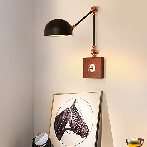 Aplique de pared industrial retro E27 con interruptor y brazo largo ajustable 3