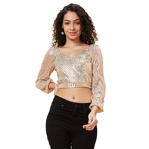 Image of Globus Women's Embellished Regular Fit Top (WPGBECOMKTOP3883- Beige