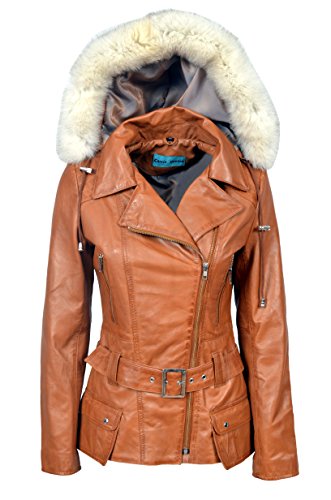 Veste en cuir à capuche femme style motard idéale pour vos sorties urbaines