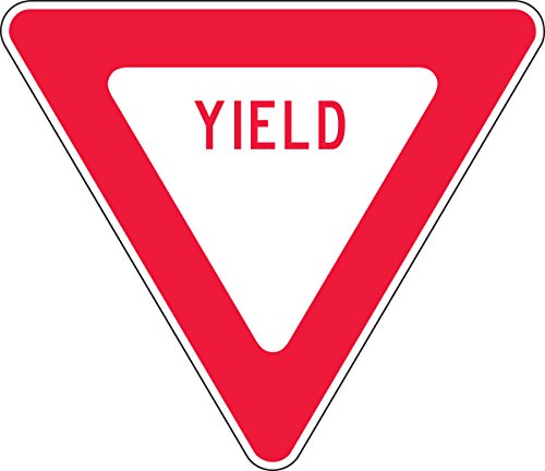 Panneau routier Yield en aluminium rigide 30x30 pouces pour sécurité des parkings