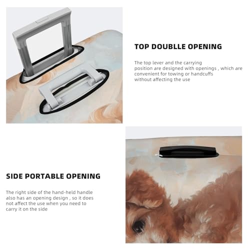 Cute Dog Drinking Milk Elastic Travel Luggage Covers Dustproof Scratch-Resistant Suitcase Protector Fit 22-24 Inch3