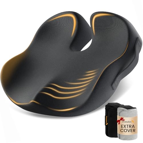 ProtoArc Extra Large Seat Cushion for Tailbone Pain Relief, Black