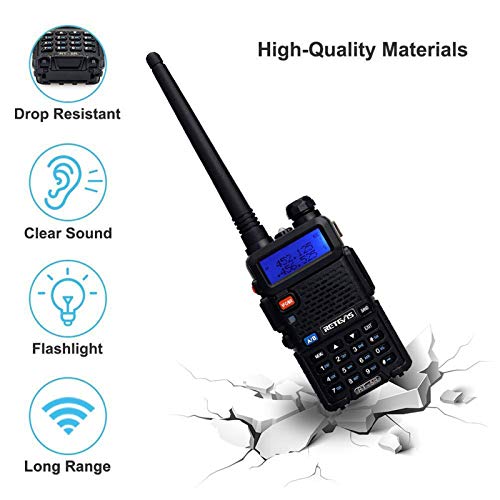 image for Retevis RT-5R Dual Band Handheld Radios Long Range, Two-Way Radio, Hea