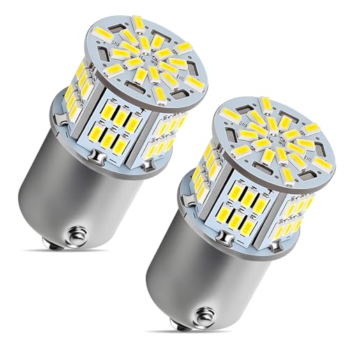 YUPIKJI 2PCS 1156 LED Bulb, Led Bulb Reverse Light, 12V 6000K 54SMD Single Contact Super Bright Reverse Lights, Car Super Bright 7506 BA15S P21W 1141 LED Replacement Bulbs for Backup Reverse Light