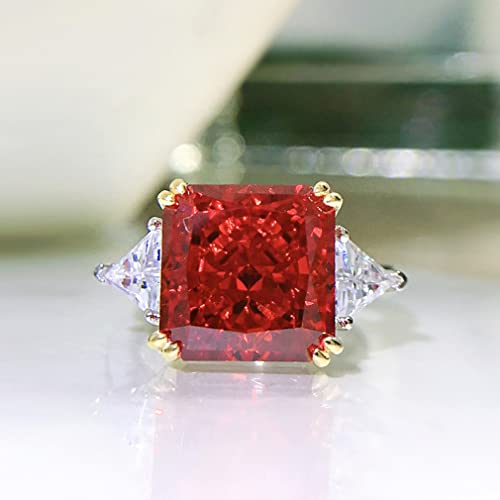 Anneaux diamant de glace argent 925 bijoux mariage femme scintillant 10mm