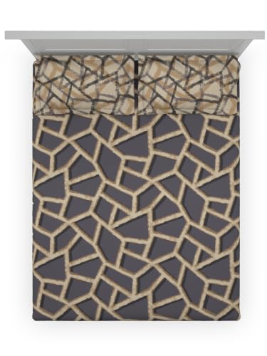 Image of DDECOR Live Beautiful 100% Pure Combed Cotton King Flat Bedsheet with 2 Pillow Covers | Abstract 145TC | Soft, Comfortable & Perfect for Everyday Use | Souvenir Collection | 254 CM X 274 CM - Grey