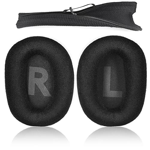 Cuscinetti auricolari di ricambio per cuffie da gioco Logitech G Pro X per da G Pro X in flanella+fascia per capelli a maglia