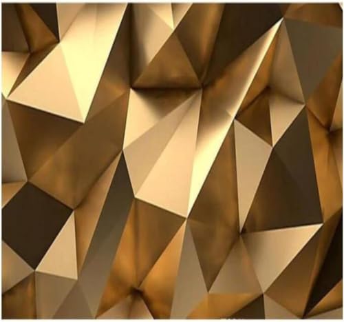 Papier peint 3D doré XLMING pour masquer un mur vide avec un décor géométrique luxe de 350x256 - 5