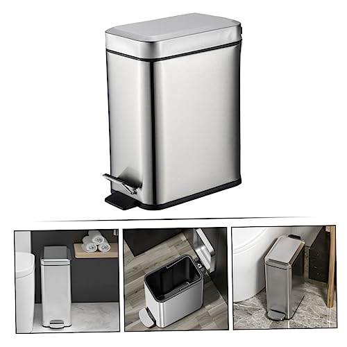 Papelera con pedal de acero inoxidable 10L miniatura 7