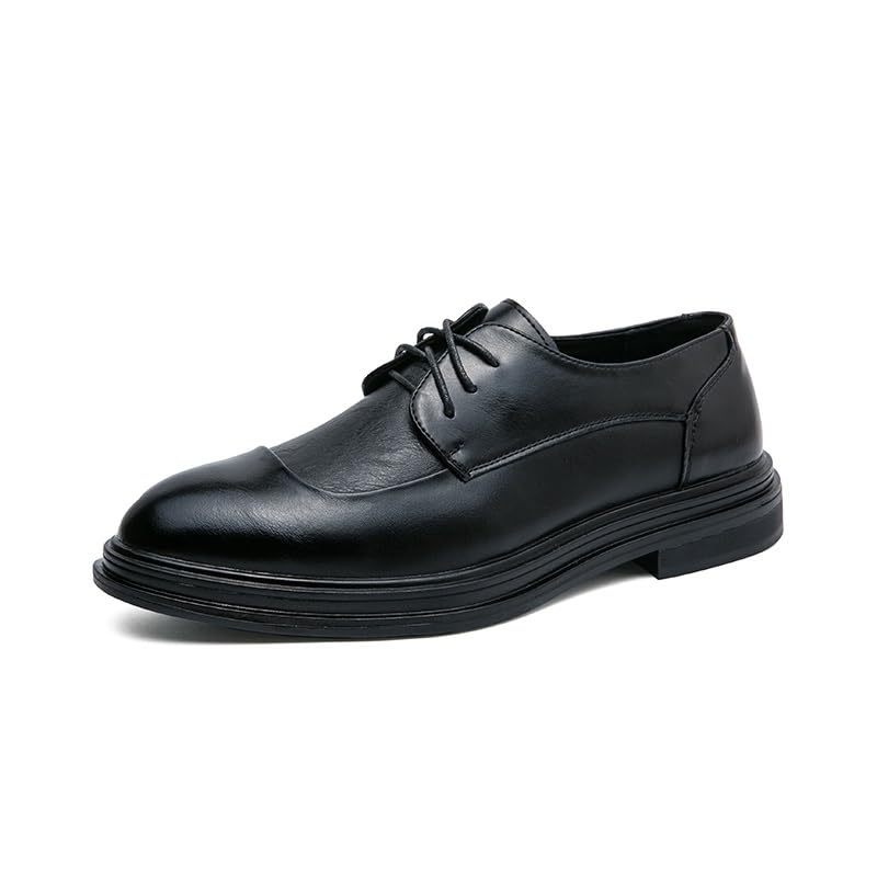 Robe Oxford pour hommes chaussures Derby cuir végétalien à lacets bout rond