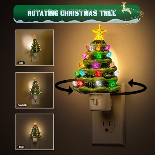 Image of JandCase Christmas Tree Night Light, 3000K Night Lights Plug into Wall