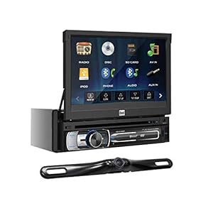 Dual XDVD176BT Single DIN Bluetooth in-Dash DVD/CD/AM/FM Car Stereo Receiver w/ 7″ Flip Out Touchscreen + Absolute Rear Camera Back up