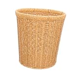 WEKAMOS Cesta de Almacenamiento Tejida de Imitación Ratán Cubo para Basura de Mesa Versátil y Resistente para Salón y Cocina Color Flor de Pimienta