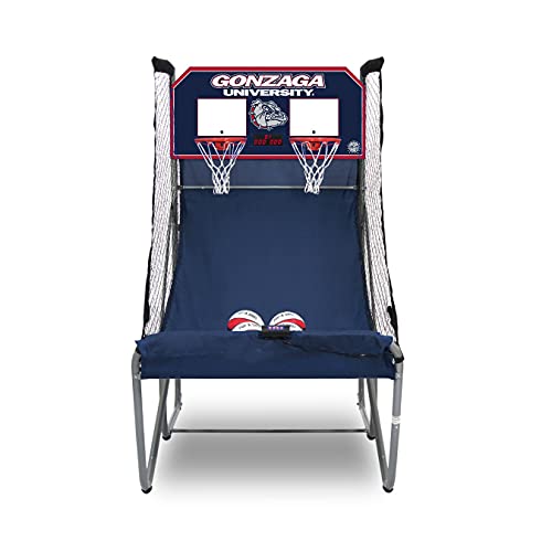 Pop-A-Shot - Home Dual Shot with Gonzaga Bulldogs NCAA Graphics l Sensor Scoring l 16 Game Modes l 7 Balls l Foldable Storage l for All NCAA Fans