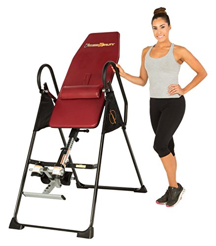 Fitness Reality 790XLT Tabla Alta Resistencia con el Amortiguador de la Espalda Baja/inversión Vertical Completa, Unisex Adulto, Rojo
