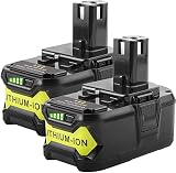 [2 Pack] 18V 6000mAh 18V RB18L50 Replacement Battery for P102 Ryobi Lithium Ion P103, P104, P105, P107, P108, P109 P122 Cordless Power Tools