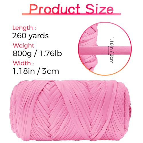 Image of T Shirt Yarn 260 Yards Beginner Crochet Yarn Polyester Yarn (Red)