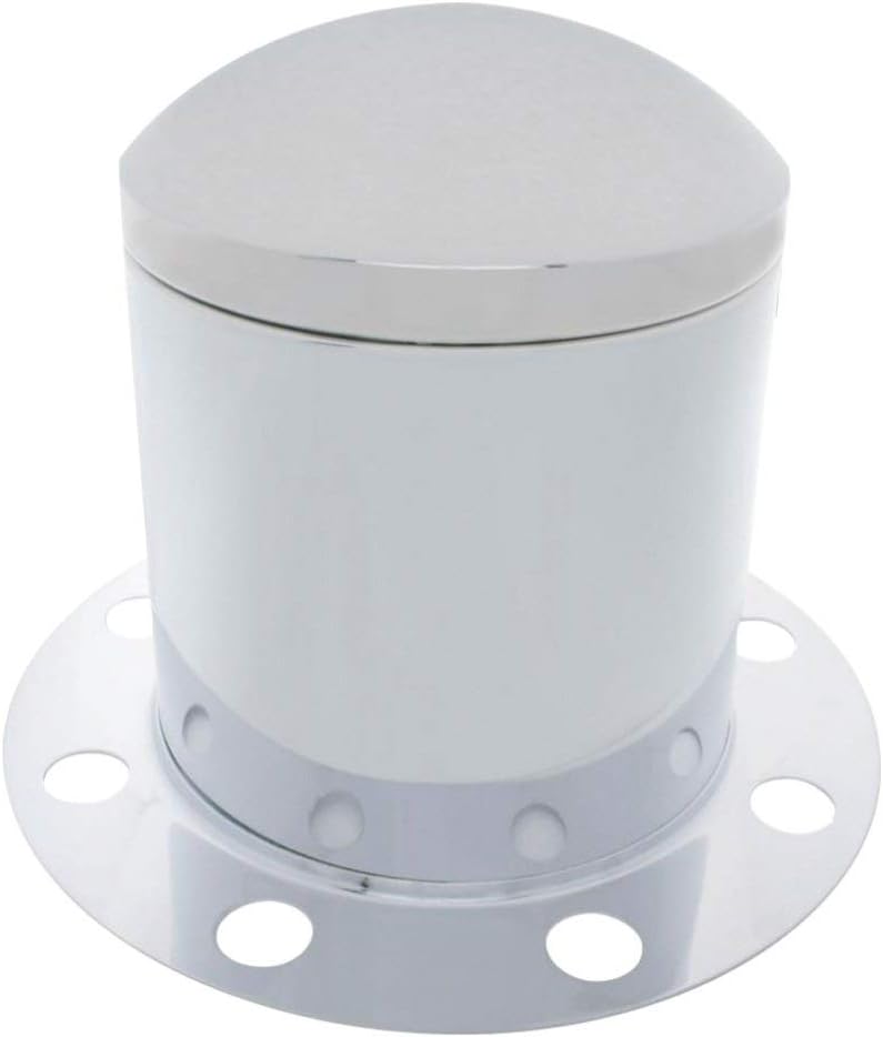 United Pacific 10250 Axle Hub Cover, Rear, Chrome, Dome, with 33mm Nut Cover, Steel/Aluminum Wheel